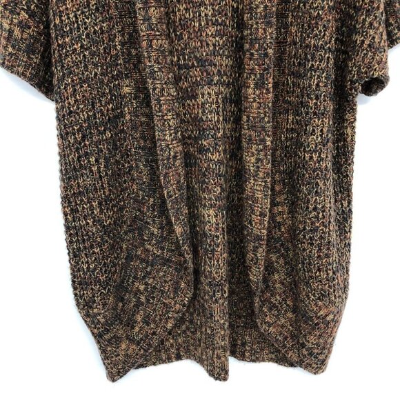 Reitman's Brown Autumn Shades Multicolor Knit Short Sleeve Open Cardigan size XL - Picture 5 of 12